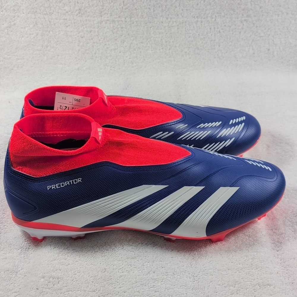 Adidas Predator League Laceless Soccer Cleats Mens 11.5 IF6333 White Blue Orange - Picture 5 of 10